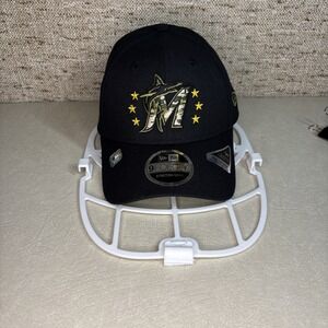Men's New Era  Black Miami Marlins Armed Forces Day 9FORTY Adjustable Hat
